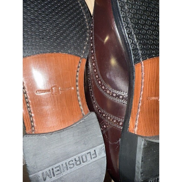 Florsheim Imperial Kenmoor Mens 8 3E Wingtip Shoes Burgundy Leather New - Picture 6 of 8